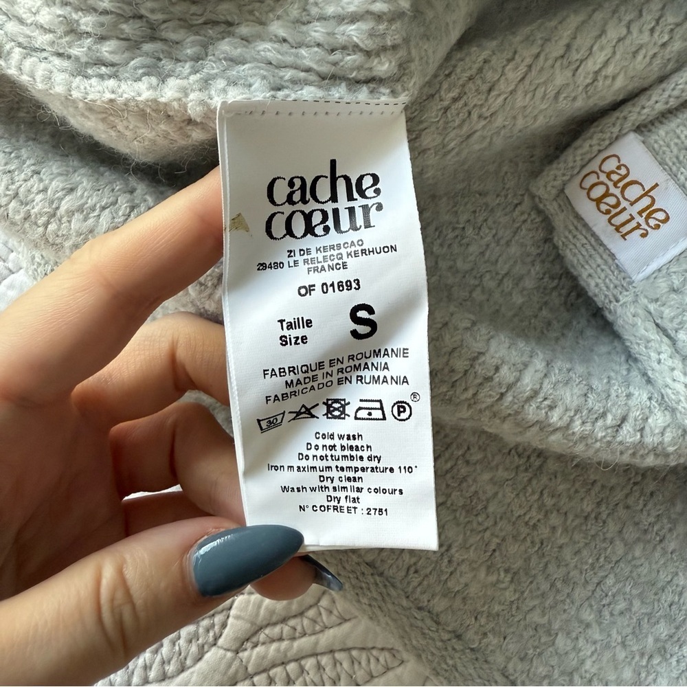 Cache Coeur - Abelha Knitted Maternity Cardigan - Pearl Gray - Picture 6 of 14